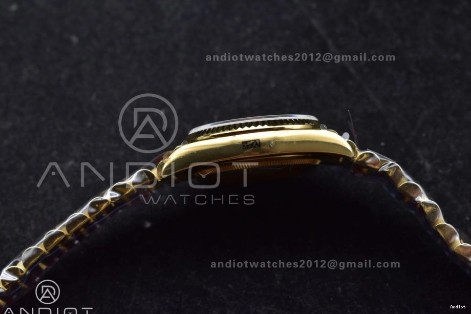 on DayDate (Gain President with Diamond QF YG Best Weight) Steel V5 Grey Square Dial Bracelet Edition vr3255 36 904L 0419